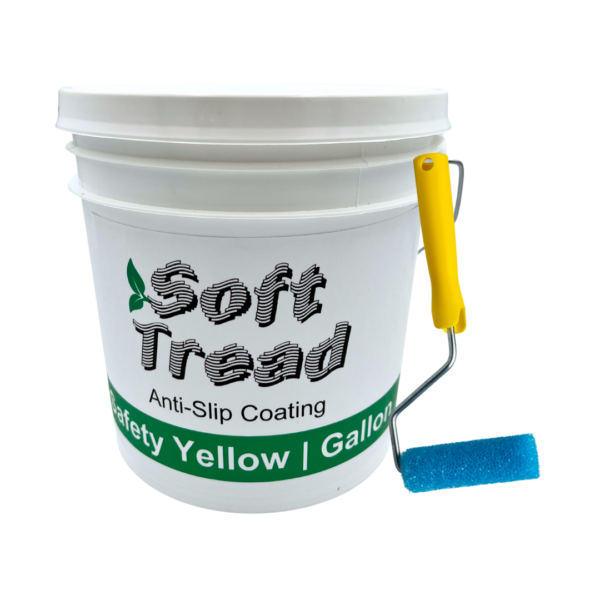 Soft Tread Safety Yellow Gallon with Roller Brush