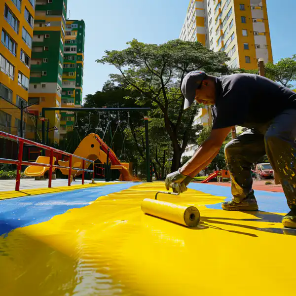 Soft Tread anti- slip coating for playgrounds and water parks